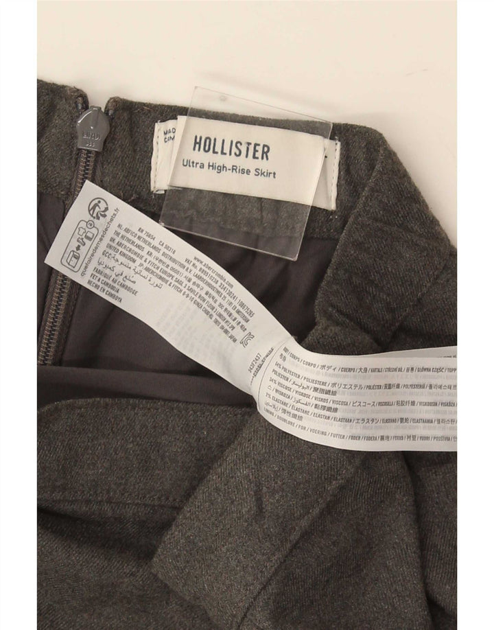 Minigonna Hollister da donna UK 14 grande W30 poliestere grigio