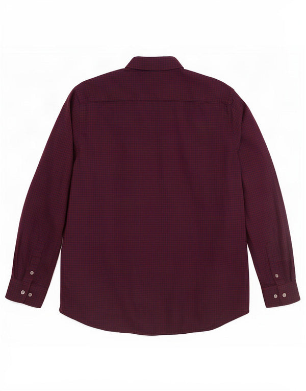 Camicia da uomo slim fit French Connection XL in cotone a quadri bordeaux