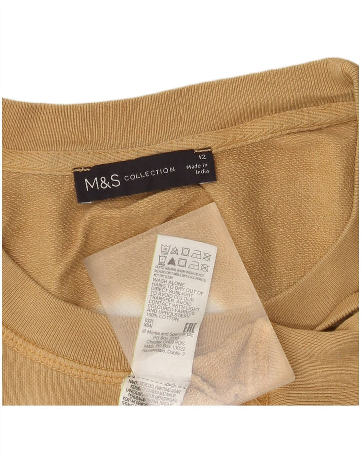 Felpa da donna Marks & Spencer UK 12 Cotone a righe beige medio