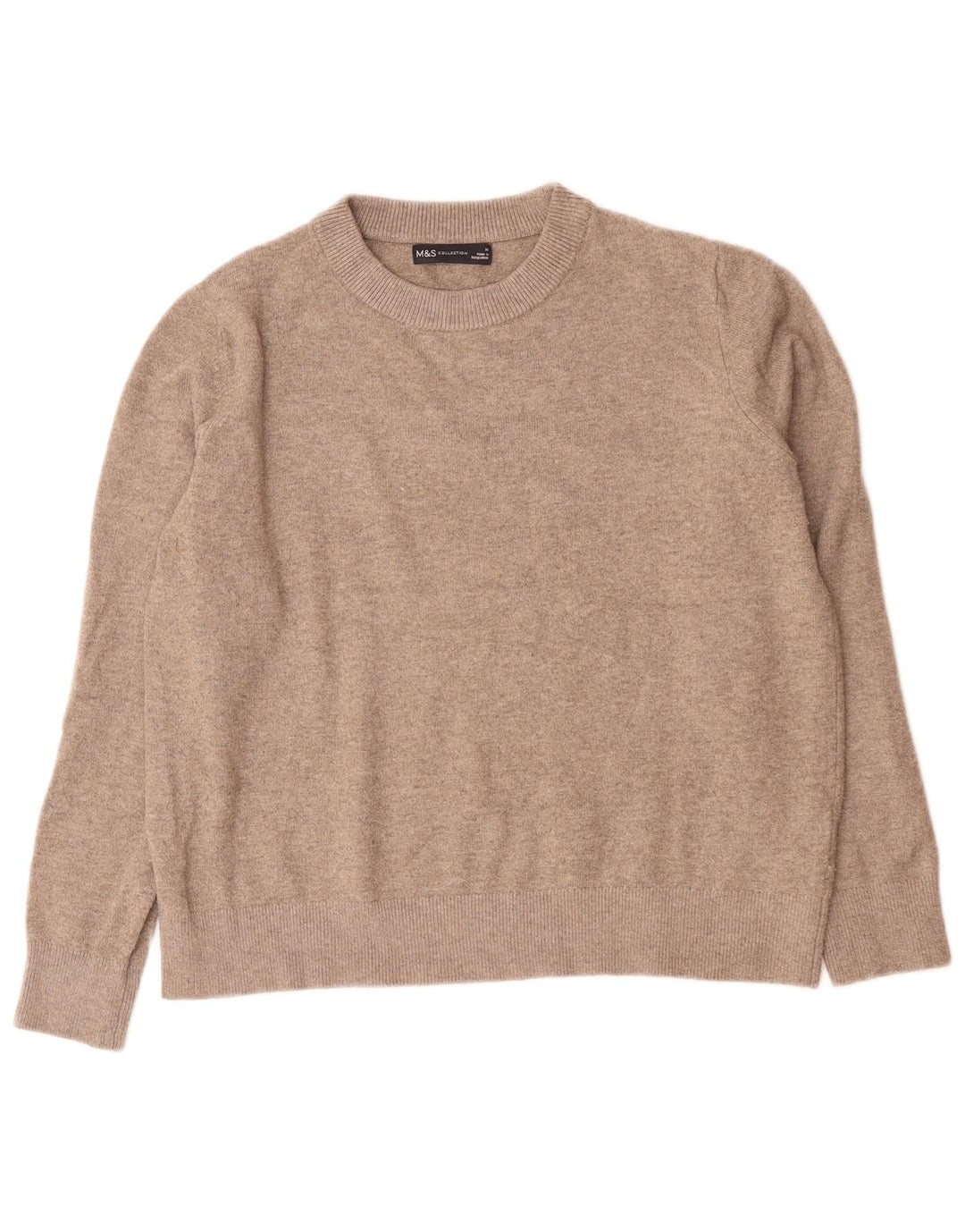 Maglione maglione girocollo da donna Marks & Spencer UK 14 Poliestere grigio medio
