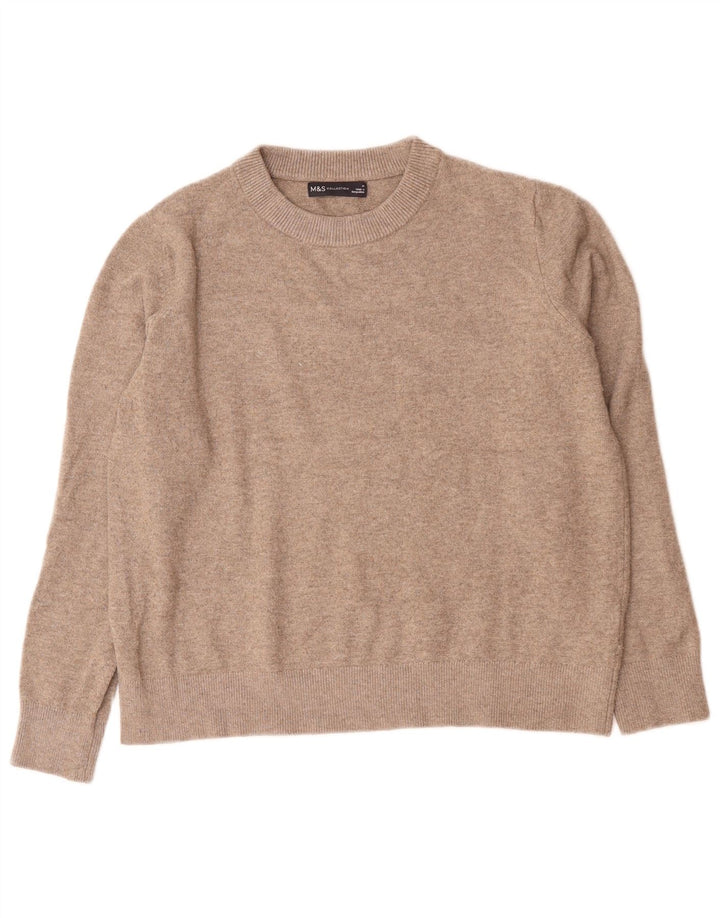Maglione maglione girocollo da donna Marks & Spencer UK 14 Poliestere grigio medio