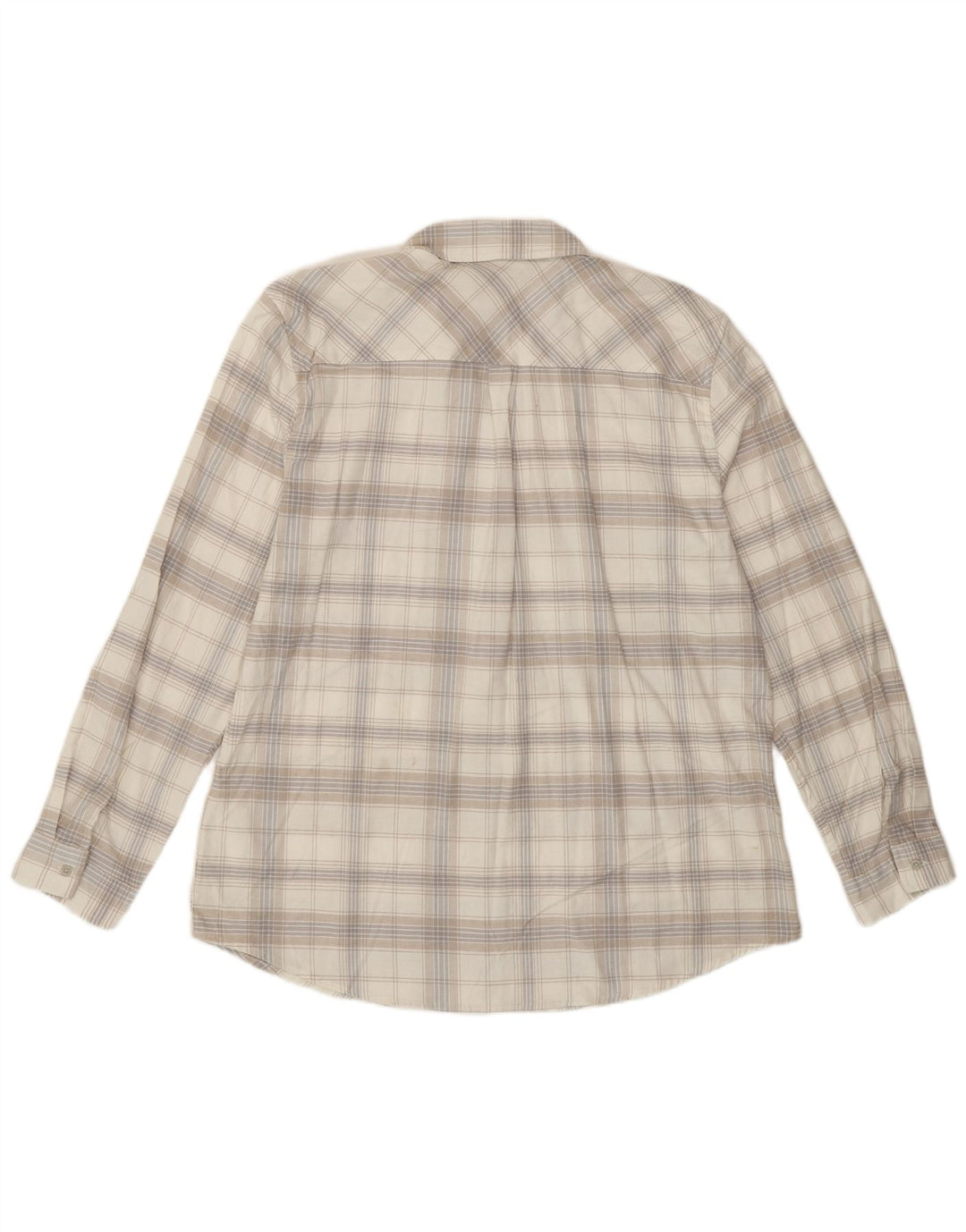 Camicia in flanella da donna Eddie Bauer UK 18 XL cotone scozzese bianco sporco