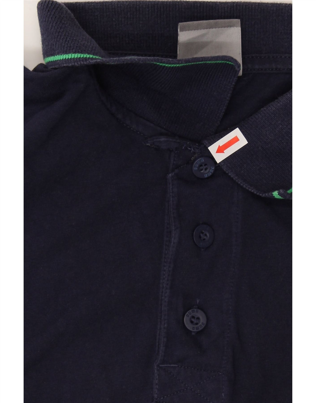 PUMA Mens Polo Shirt Medium Navy Blue Cotton Vintage Puma and Second-Hand Puma from Messina Hembry 