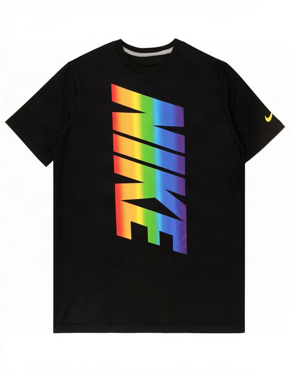 T-shirt grafica da ragazzo Nike Top 13-14 anni XL cotone nero