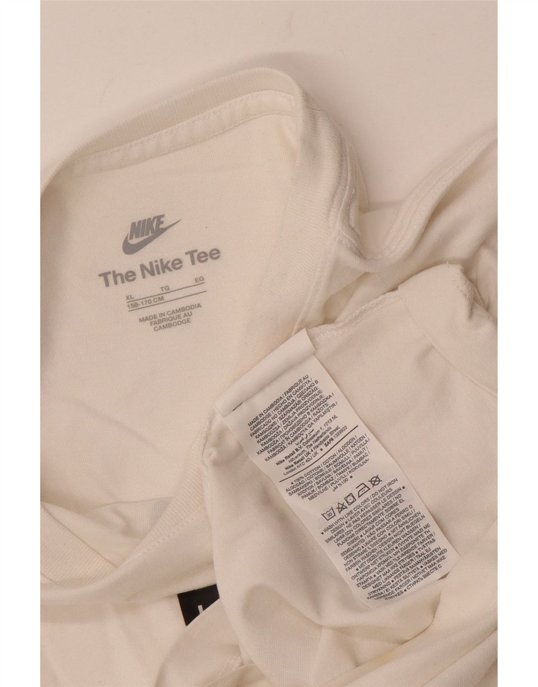 T-shirt grafica NIKE da bambino 13-14 anni XL in cotone bianco