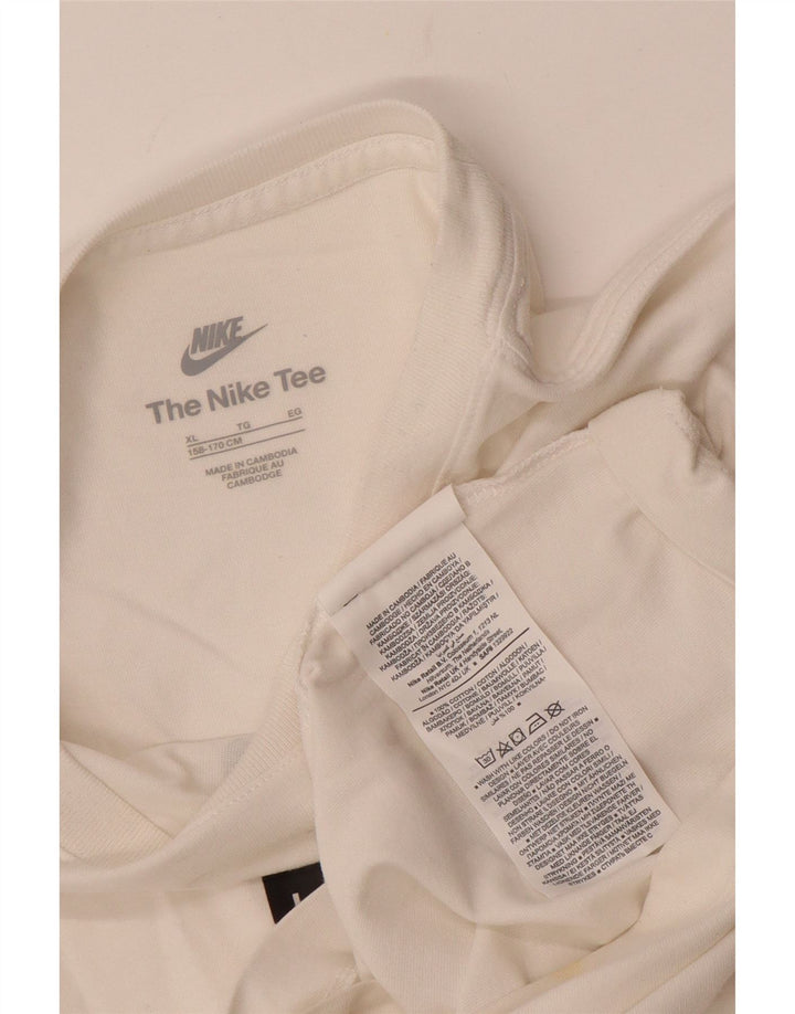 T-shirt grafica NIKE da bambino 13-14 anni XL in cotone bianco