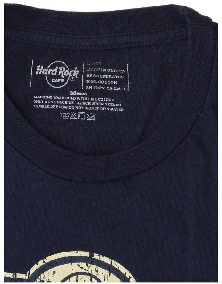 HARD ROCK CAFE T-shirt grafica da uomo Dublino Top grande in cotone blu navy