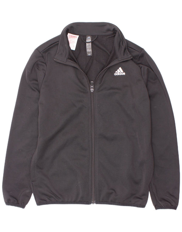 Giacca da ginnastica grafica da ragazzo Adidas 9-10 anni in poliestere nero