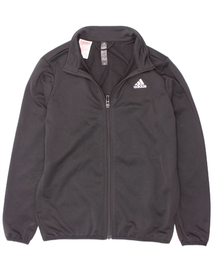 Giacca da ginnastica grafica da ragazzo Adidas 9-10 anni in poliestere nero