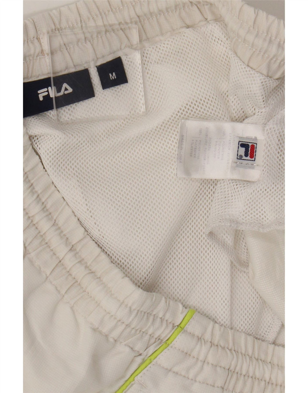 Pantaloncini sportivi da uomo Fila in poliestere bianco medio