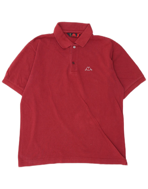 Kappa Mens Polo Shirt Small Maroon Cotton