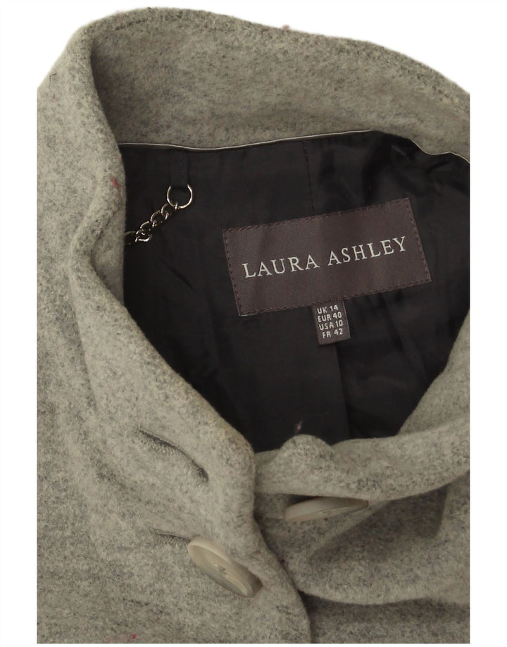 Soprabito da donna Laura Ashley UK 14 grande lana grigia