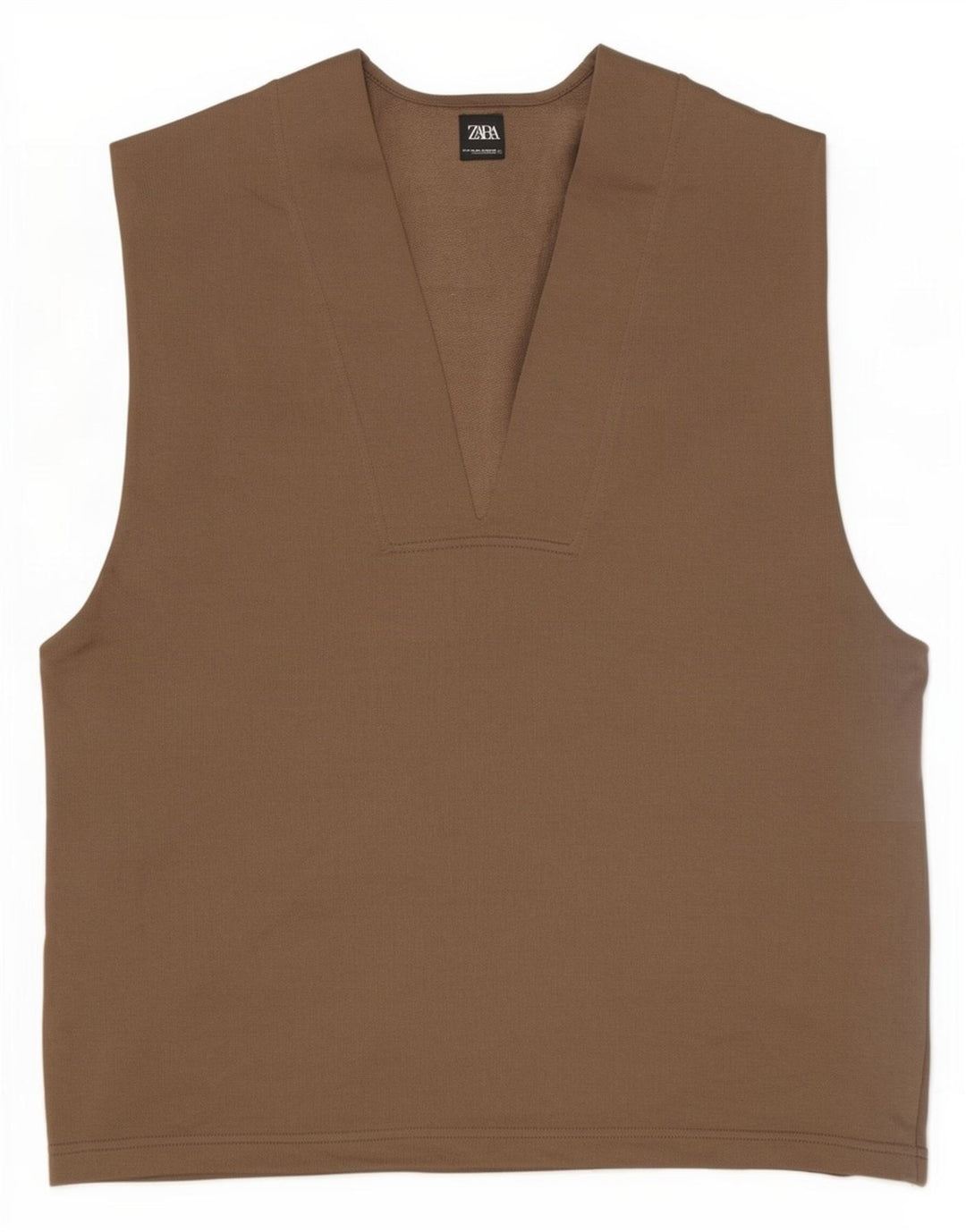 Canotta oversize da donna Zara UK 10 piccola in cotone marrone