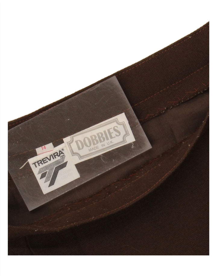 TREVIRA Womens Straight Skirt UK 14 Medium W30  Brown Vintage Trevira and Second-Hand Trevira from Messina Hembry 