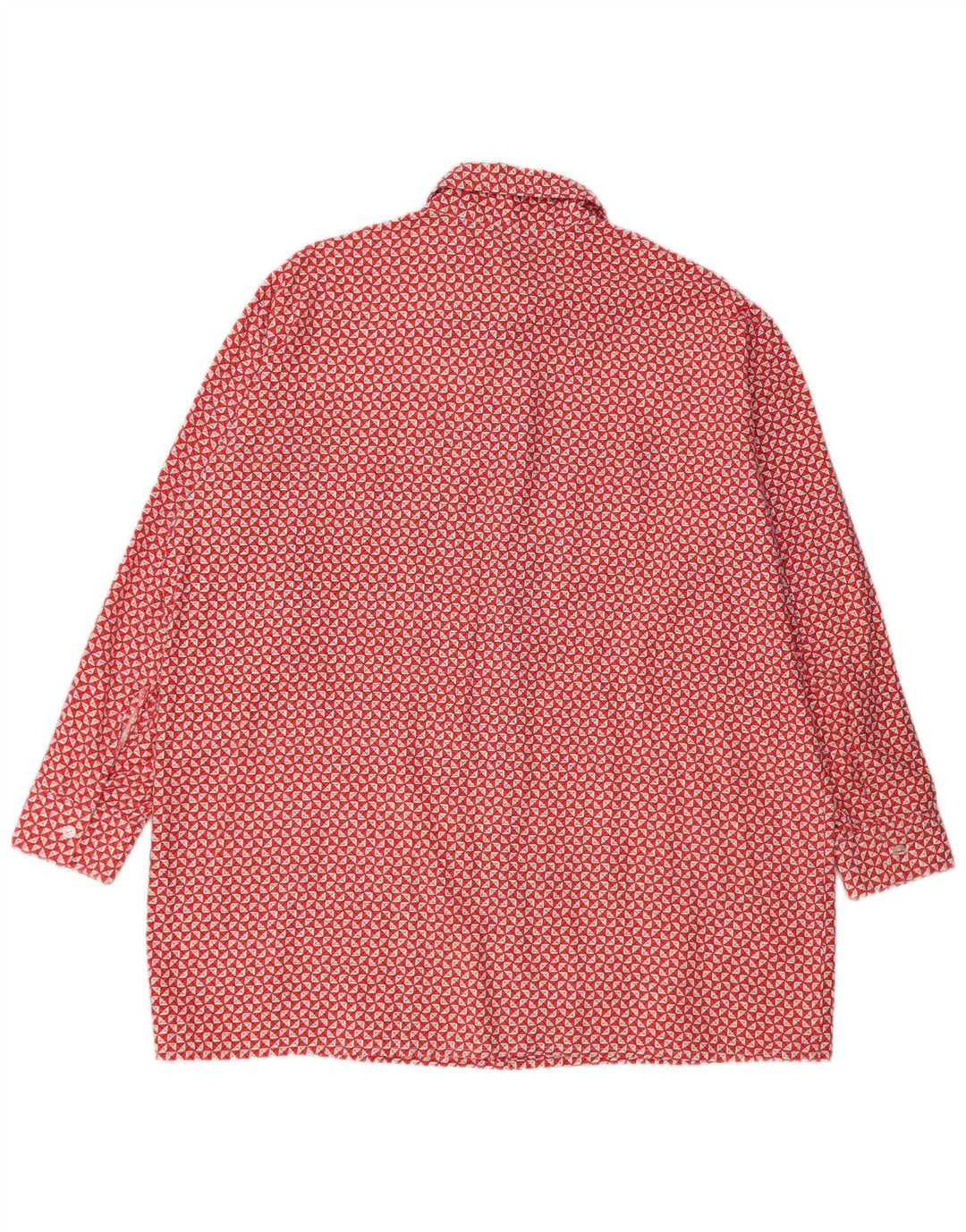 Camicia da uomo vintage taglia 44 XL rossa geometrica