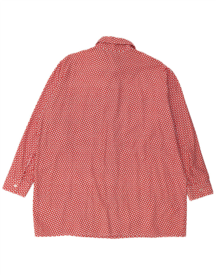 Camicia da uomo vintage taglia 44 XL rossa geometrica