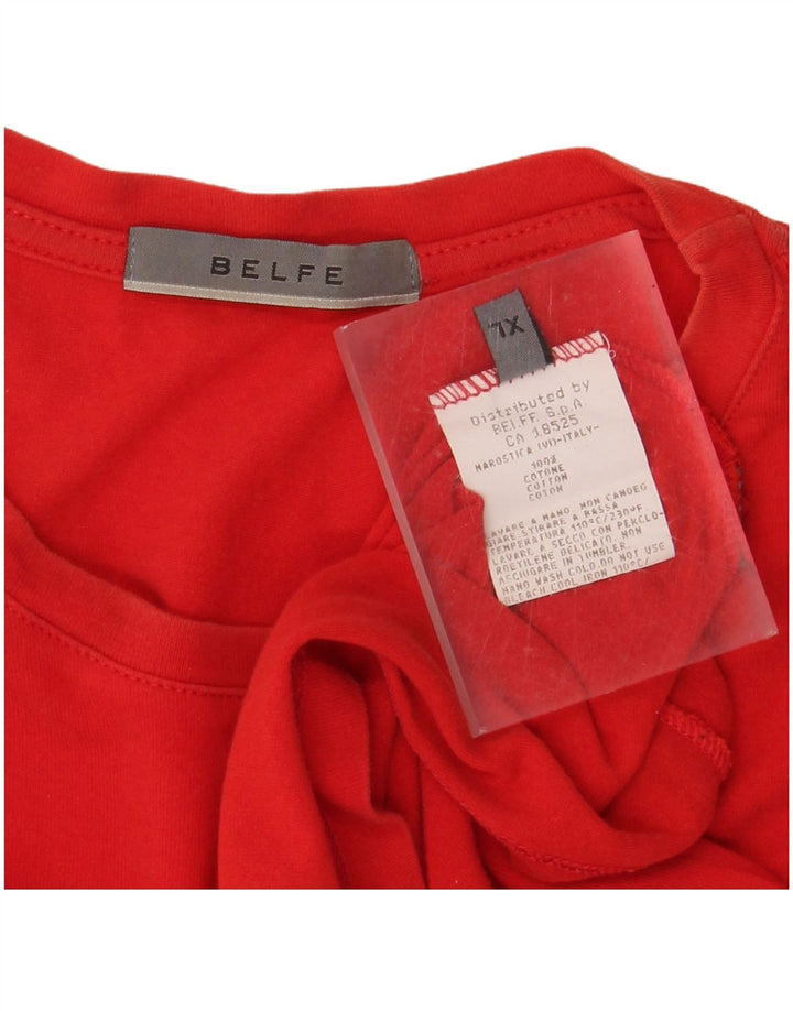 BELFE Mens T-Shirt Top XL Red Cotton