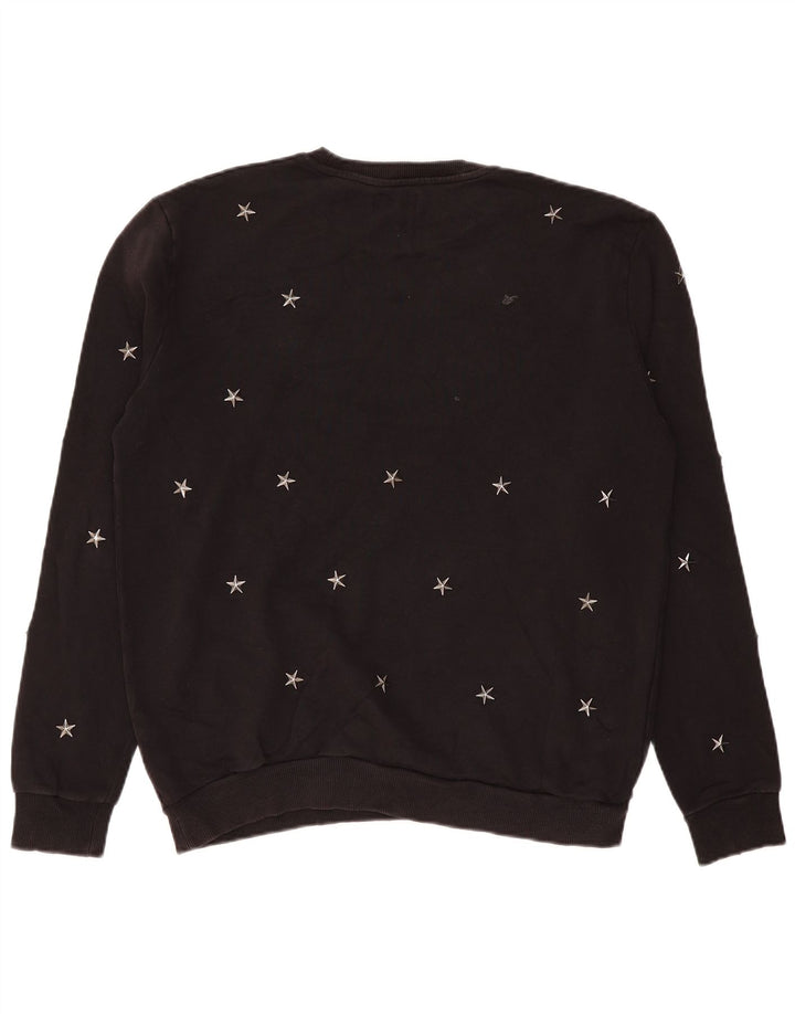 Felpa Zara da uomo maglione XL cotone geometrico nero
