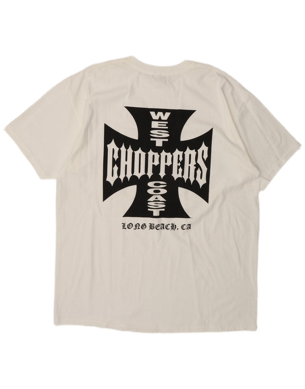 T-shirt grafica regolare da uomo della West Coast Choppers Anvil 2XL in cotone bianco