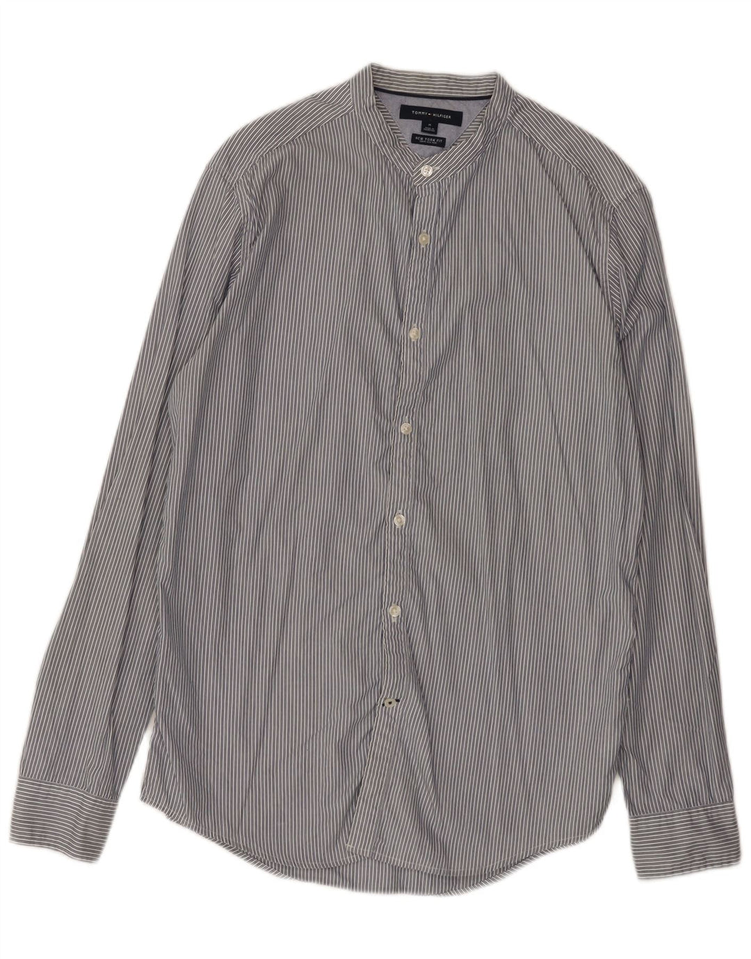 Camicia da uomo Tommy Hilfiger in cotone gessato grigio medio