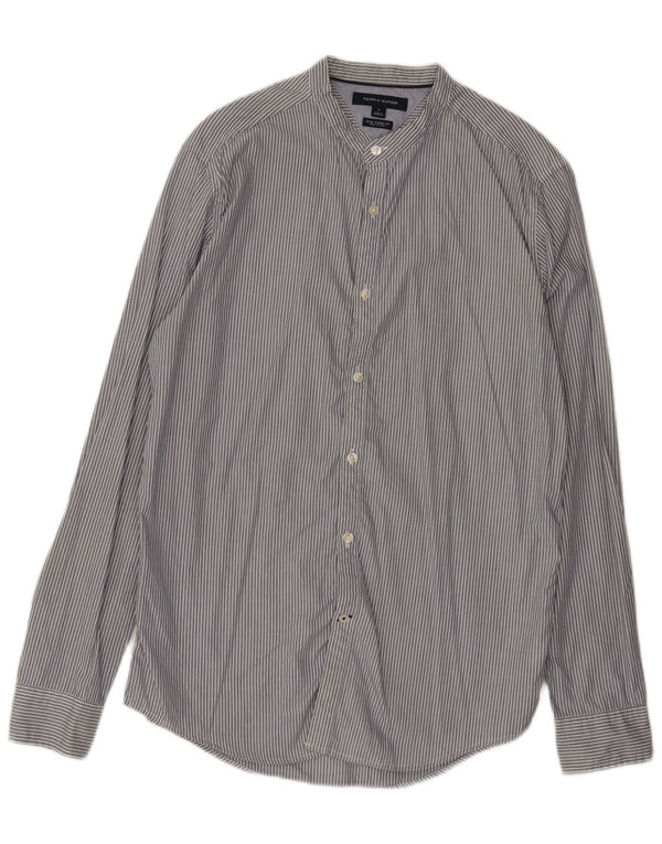 Camicia da uomo Tommy Hilfiger in cotone gessato grigio medio