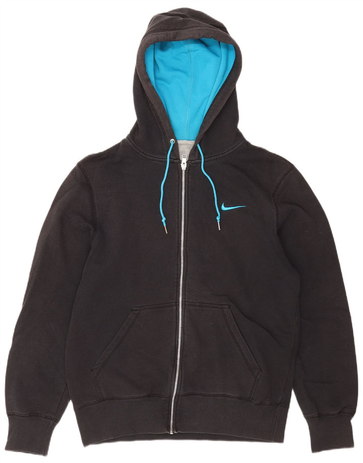 Felpa con cappuccio e zip Nike da uomo in cotone nero medio