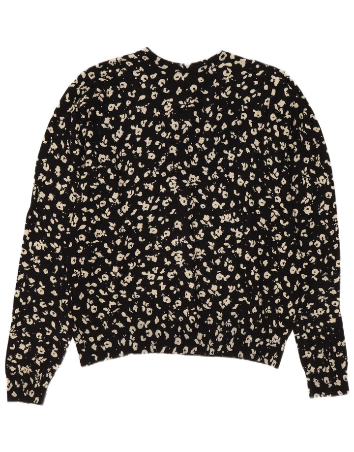 Maglione cardigan da donna Marks & Spencer UK 14 grande stampa animalier nera