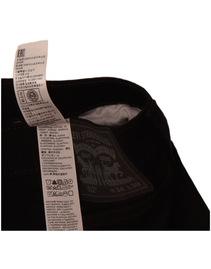 LEVI'S Jeans da uomo 512 slim affusolati W34 L25 cotone nero