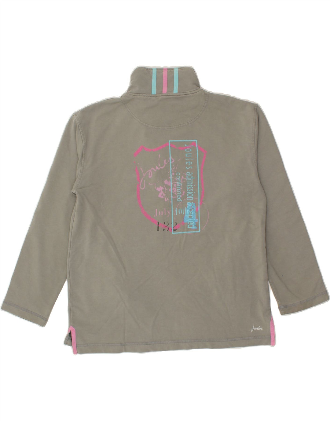 JOULES Womens Graphic Sweatshirt Jumper UK 10 Small Grey Cotton | Vintage Joules | Thrift | Second-Hand Joules | Used Clothing | Messina Hembry 