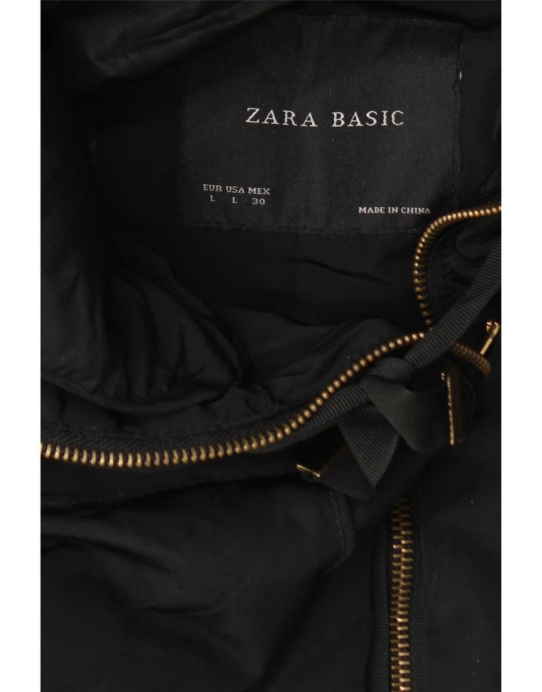 Cappotto imbottito con cappuccio da donna Zara UK 14 grande nero