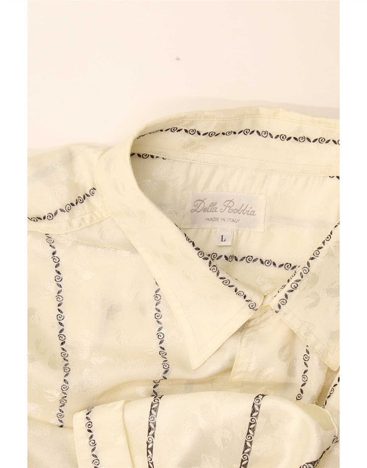 Camicia vintage da uomo a righe larghe beige