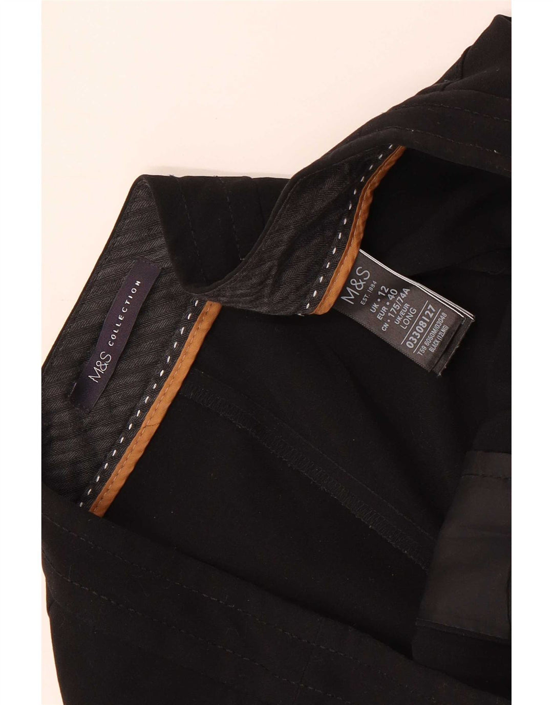 Pantaloni casual slim da donna Marks & Spencer UK 12 medi W32 L31 neri