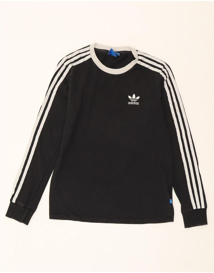 Top ADIDAS da donna a manica lunga UK 6 XS cotone nero