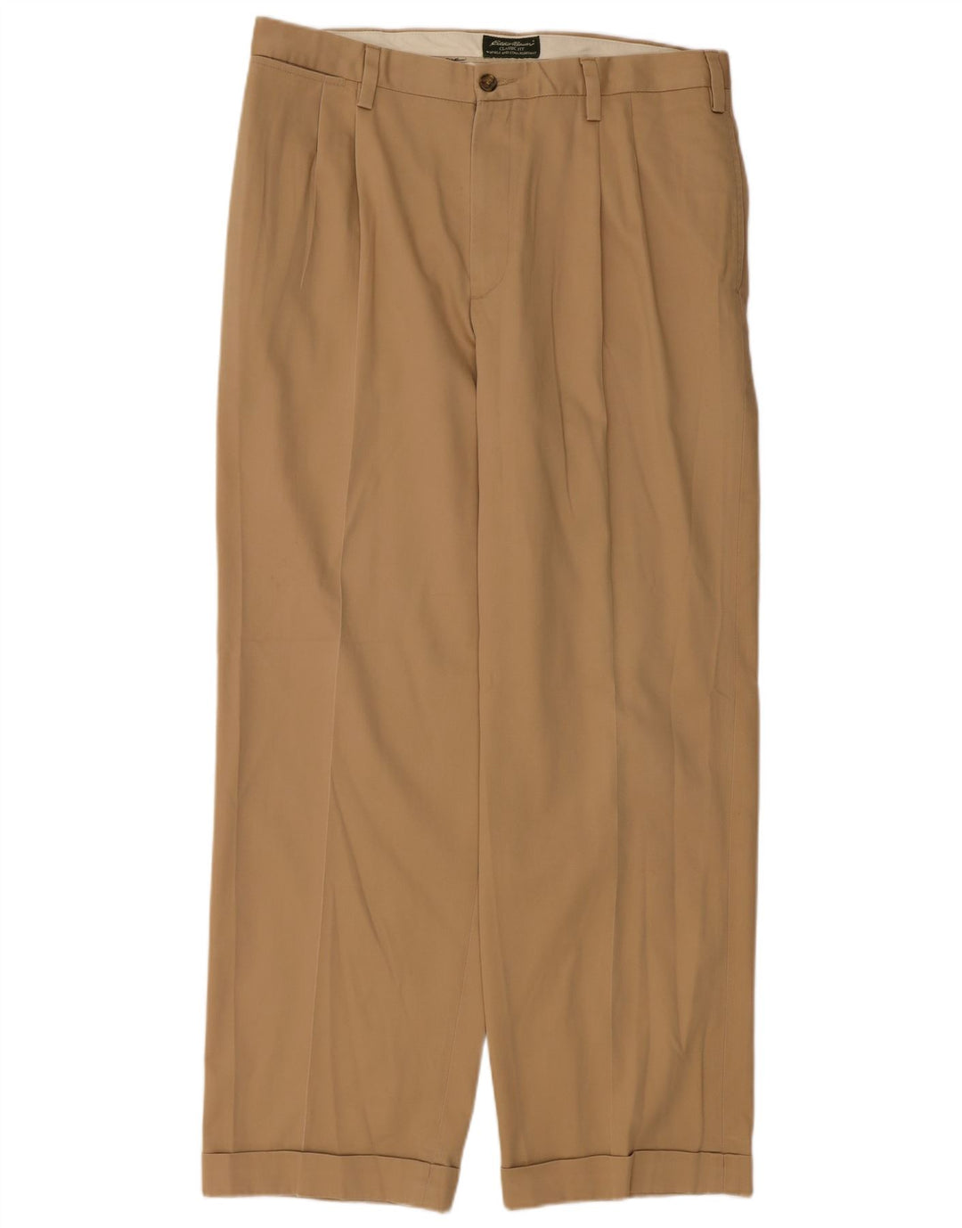 EDDIE BAUER Pantaloni chino con pegged vestibilità classica da uomo W36 L32 in cotone beige