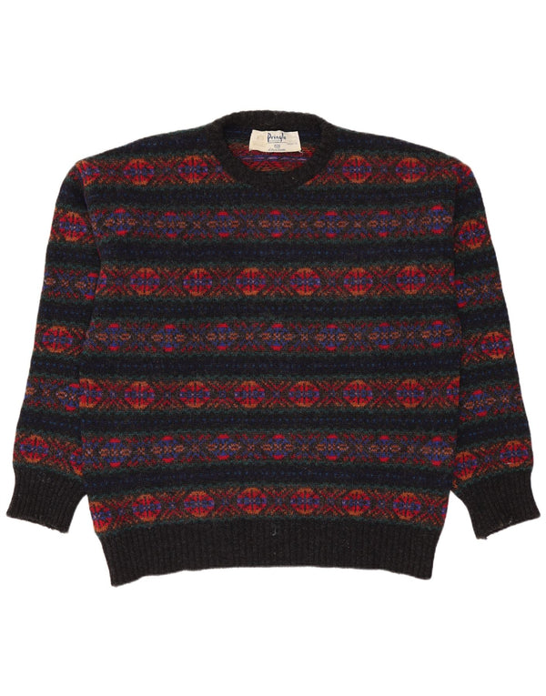 Maglione maglione girocollo da uomo Pringle taglia 42 grande Fair Isle multicolore