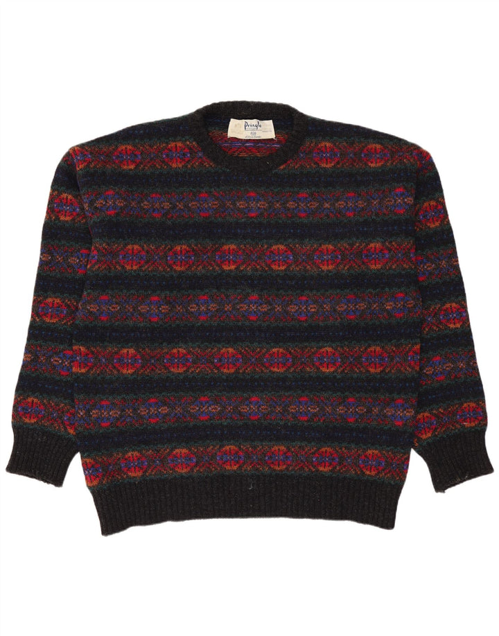 Maglione maglione girocollo da uomo Pringle taglia 42 grande Fair Isle multicolore