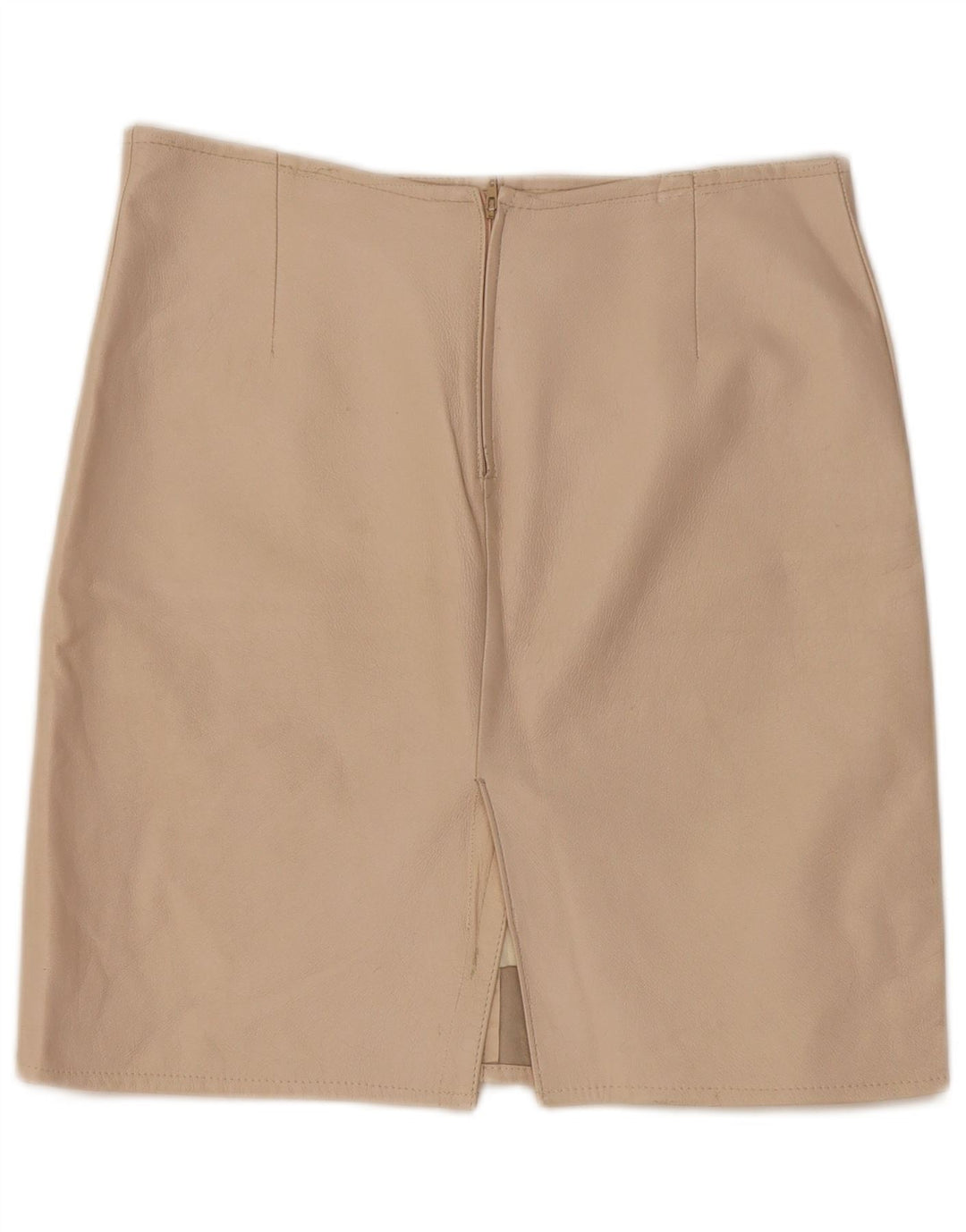 Gonna in pelle vintage da donna W30 beige medio