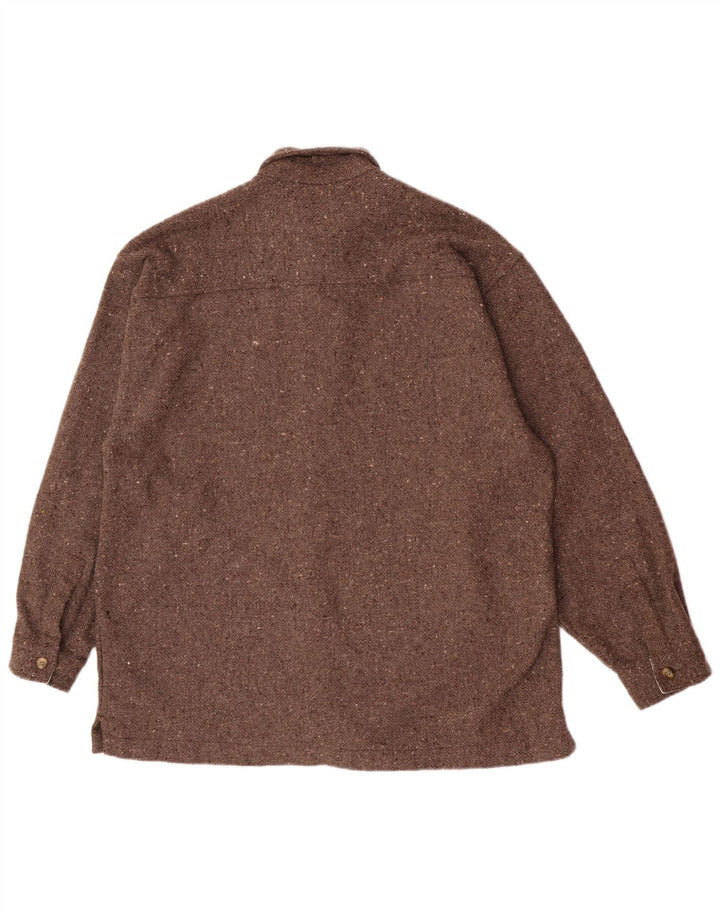 Camicia overshirt da uomo Lerros XL Acrilico chiazzato marrone