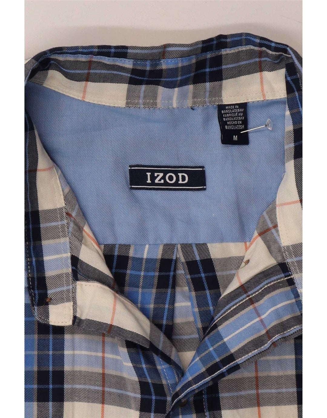 Camicia da uomo Izod in cotone scozzese blu medio