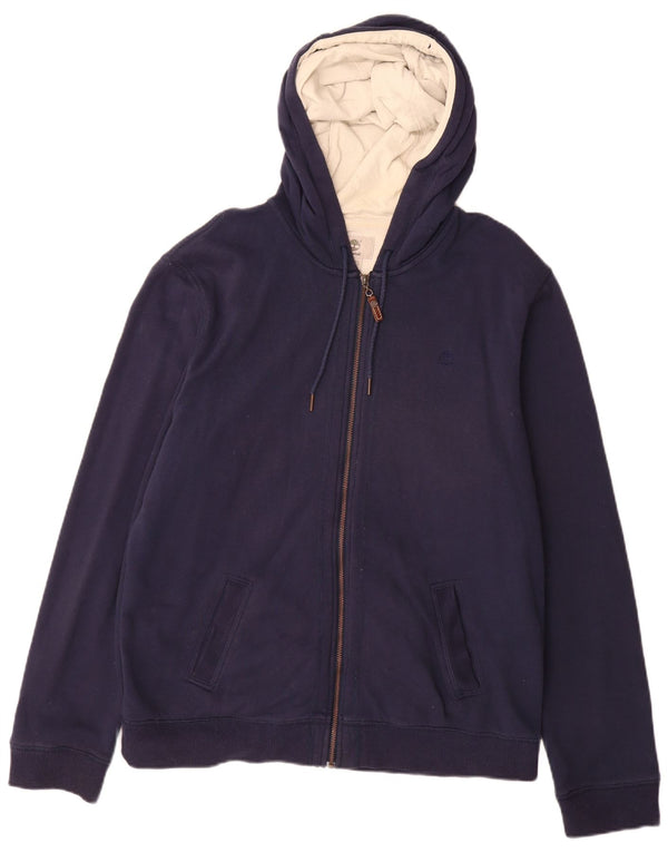 Timberland Maglione con cappuccio e zip vestibilità regolare da uomo XL in cotone blu navy