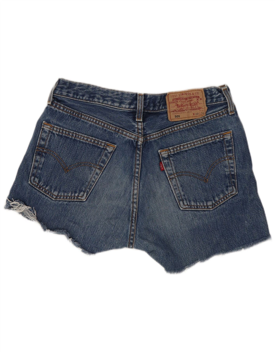 Pantaloncini di jeans Levi's 501 da donna W30 cotone blu medio