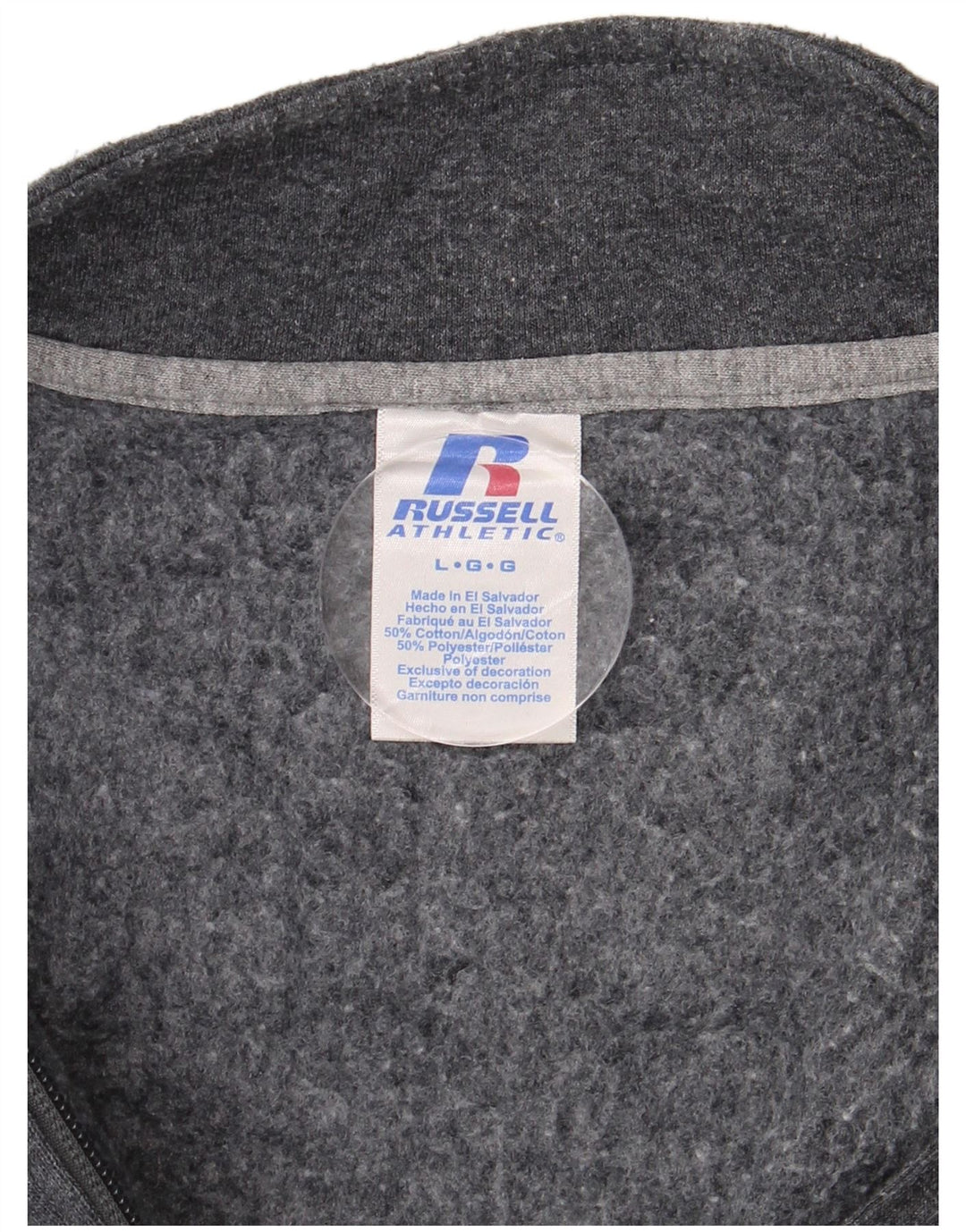 RUSSELL ATHLETIC Felpa da uomo con collo con zip, maglione grande, cotone grigio