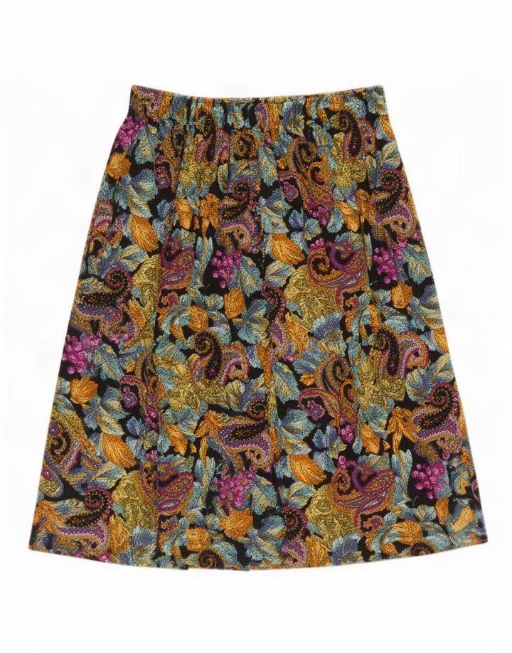 Gonna a trapezio da donna vintage media W28 Paisley multicolore