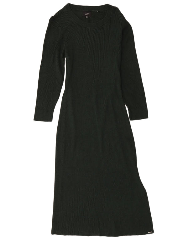 Abito maglione a maniche lunghe da donna Superdry UK 16 Large Verde Viscosa