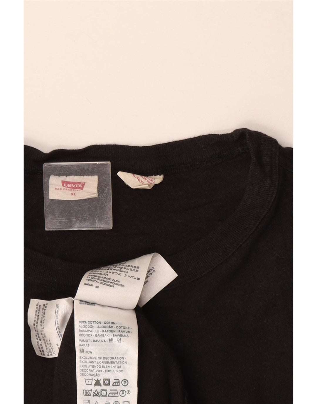 T-shirt da donna LEVI'S UK 18 XL cotone nero