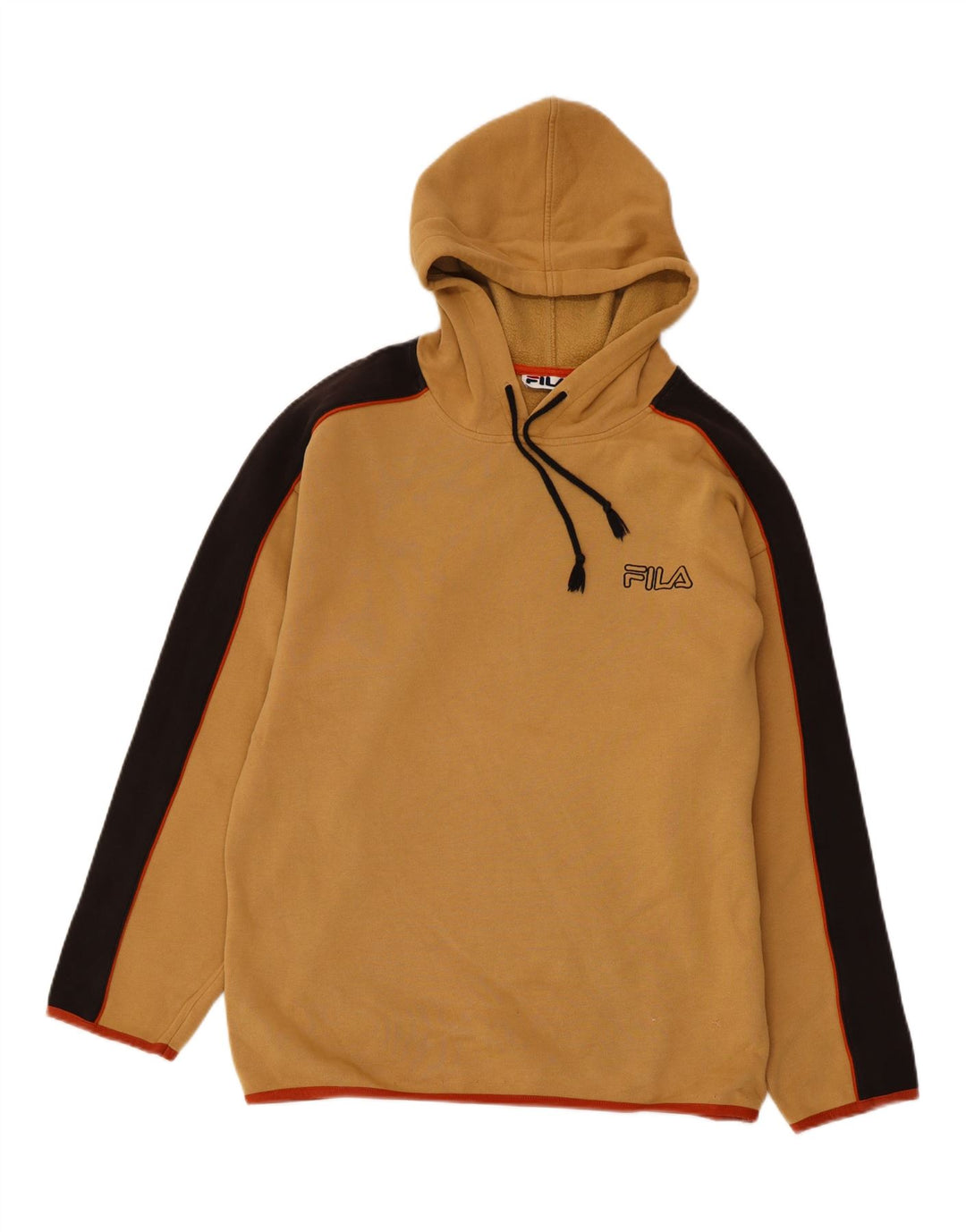Maglione con cappuccio da uomo FILA in cotone color block beige medio