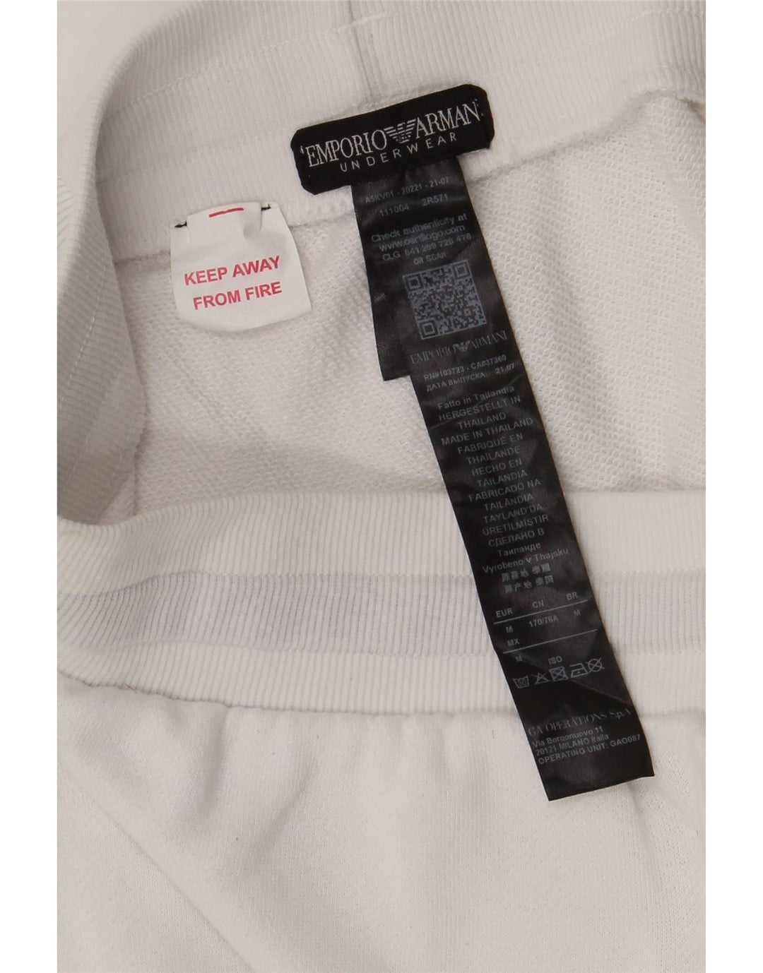 EMPORIO ARMANI Pantaloncini Sportivi Uomo Medio Cotone Bianco