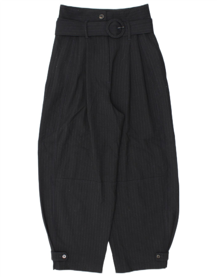 Pantaloni Harem da donna Zara piccoli W26 L25 poliestere gessato blu navy