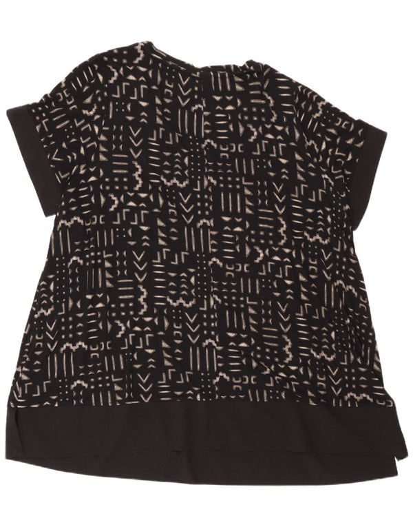 Abito a tunica da donna Marks & Spencer UK 24 4XL Viscosa geometrica nera
