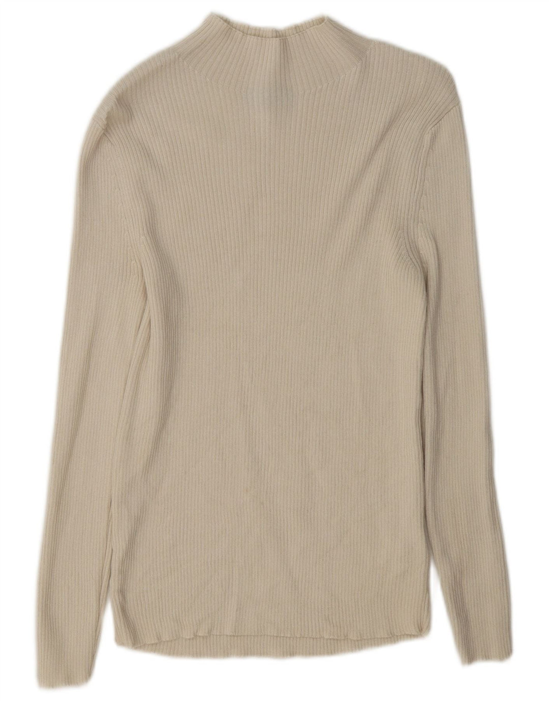 Maglione maglione a collo alto da donna Marks & Spencer UK 12 Lana beige medio